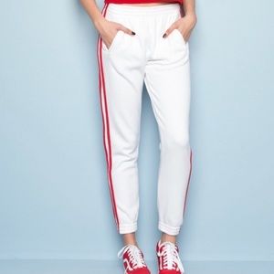 red and white brandy melville sweatpants
